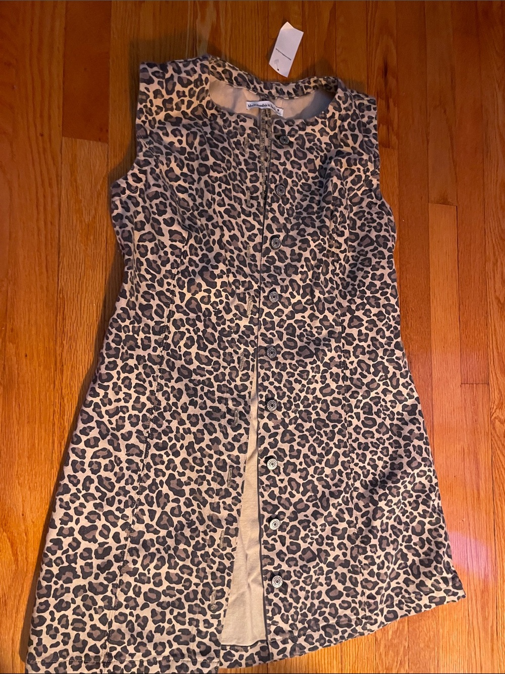 Abercrombie & Fitch Sleeveless Leopard Print Mini Dress - Tan and Black